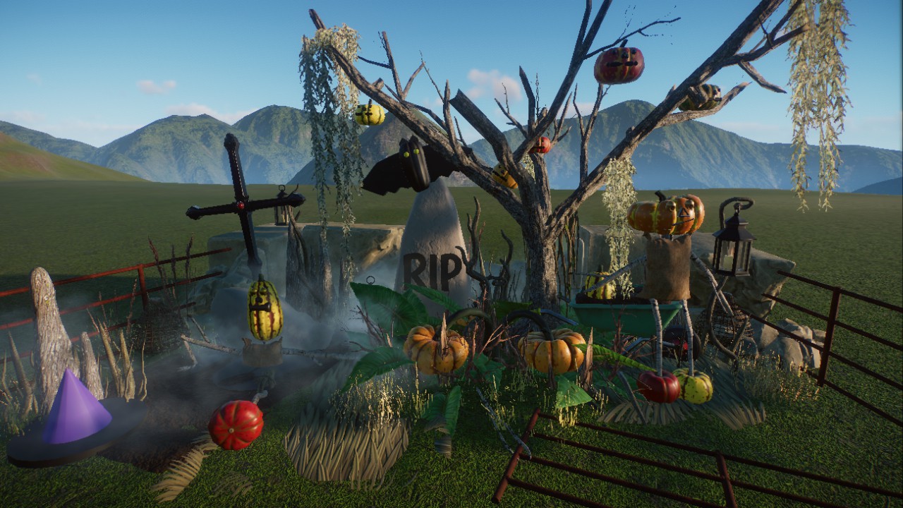 graveyard halloween, spooky scenery, Friedhof Halloween Dekoration