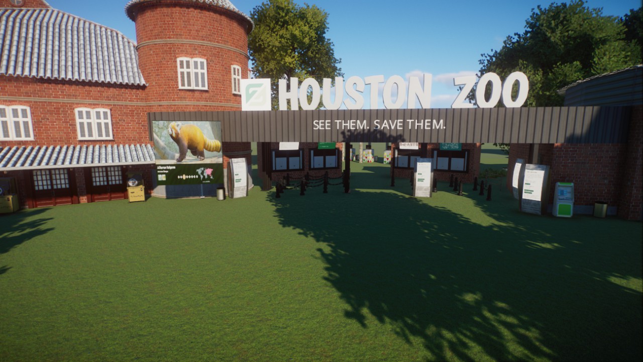 Houston Zoo Entrance (penguin habitat reward statue alt versions linked in description)