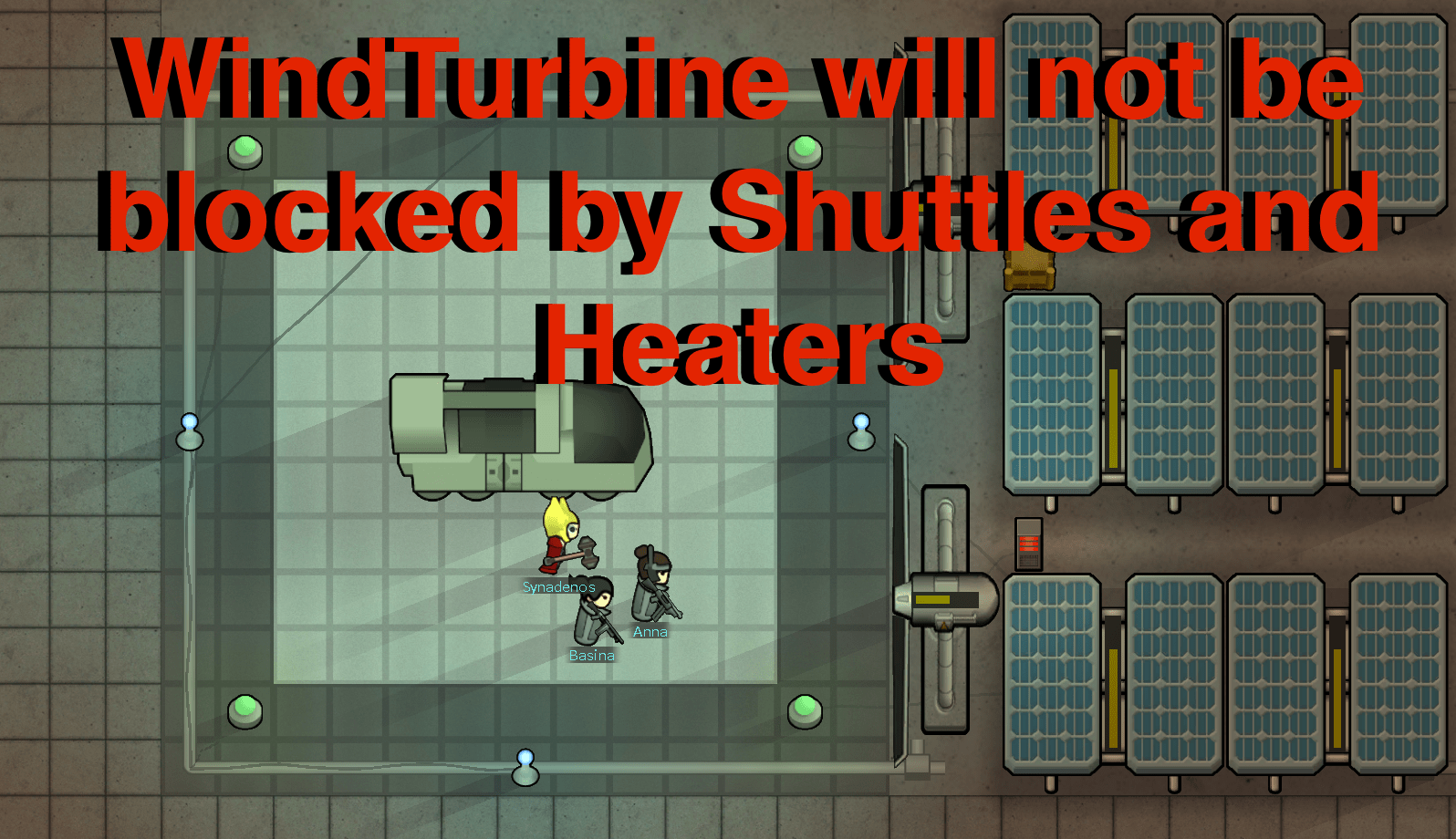 Heaters and shuttle don't block Wind turbines