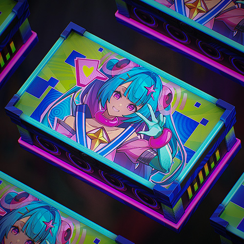 Large wood Box "Popstar" (Glow)