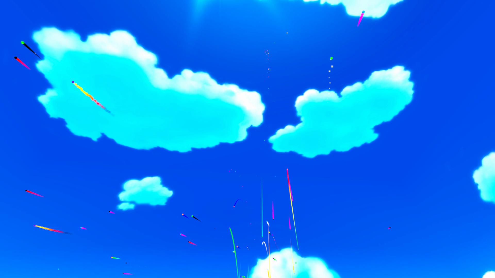 Falling Rainbow Meteor Balls