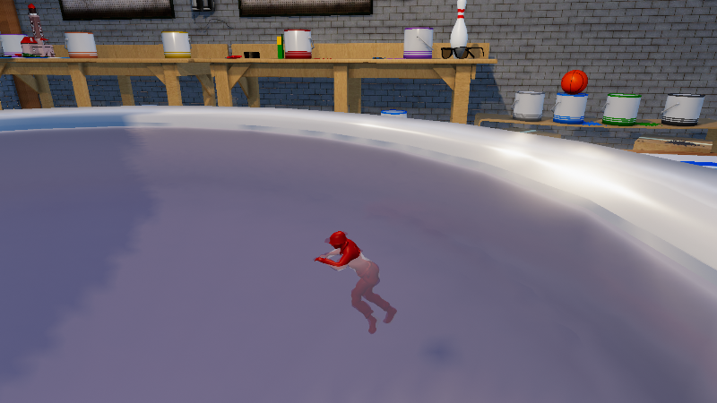 toilet with water and a soldier