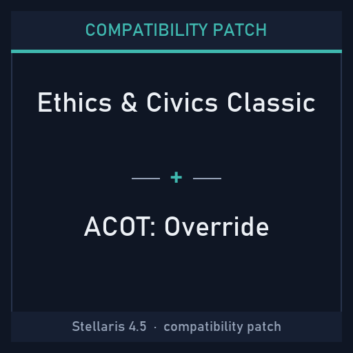 Compatibility Patch: Ethics and Civics Classic + Ancient Cache of Technologies: Override