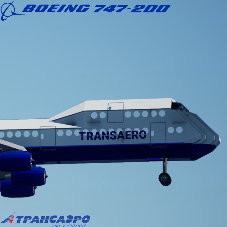 Softbody AIR LINER Boeing 747-219B Transaero Airlines