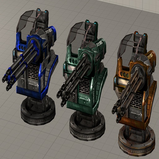 Unreal Tournament 2004 Minigun Turret [Skinned (Prop)]