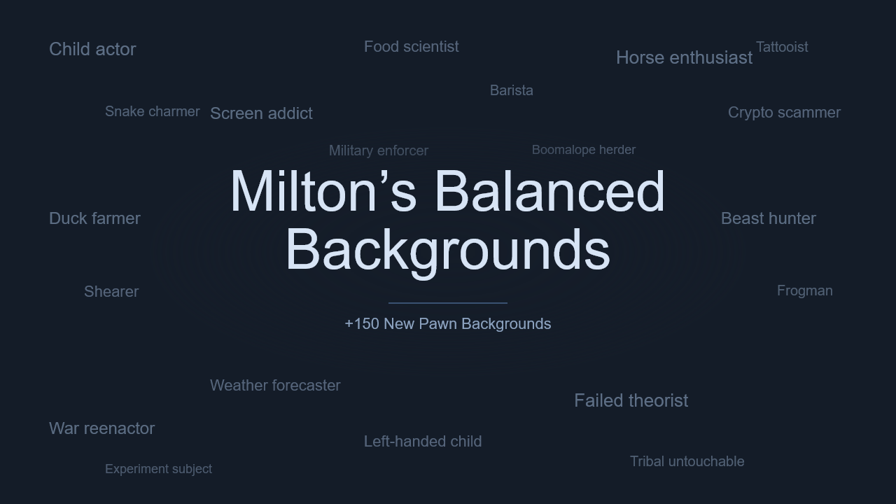 Milton's Balanced Backgrounds