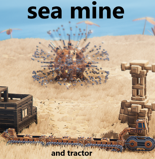 Sea Mine and Tractor