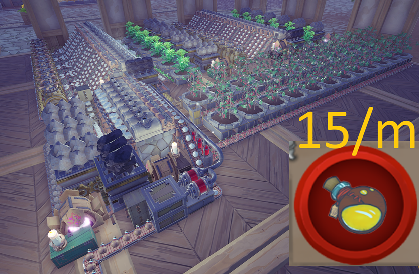 15/m Yellow Potions -- Self Feeding