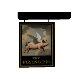 Hanging Pub Sign - The Flying Pig