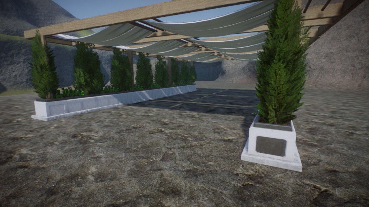 Pergola mit Pflanzen