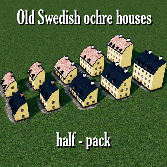 Old Swedish ochre houses - half pack