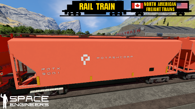 Rail Train POTX Potash Covered Hopper Car