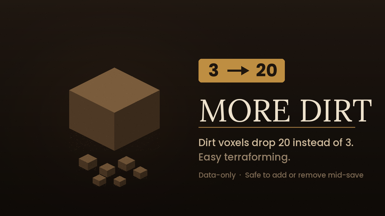 Dirt Drops More Dirt - Easy Terraforming! preview