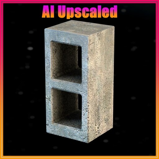 AI Upscaled Normalmapped Cinderblock