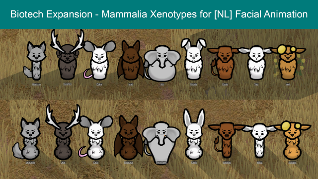 Biotech Expansion - Mammalia Xenotypes for [NL] Facial Animation