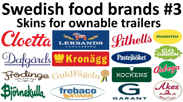 Swedish food brands #3 skins for ownable trailers