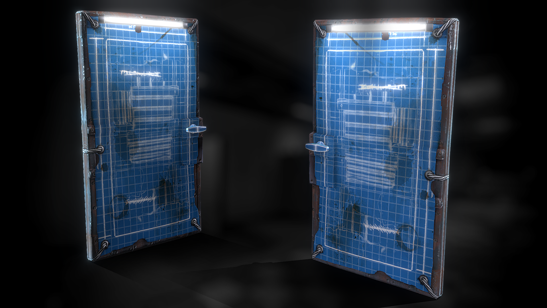 Blueprint Metal Door