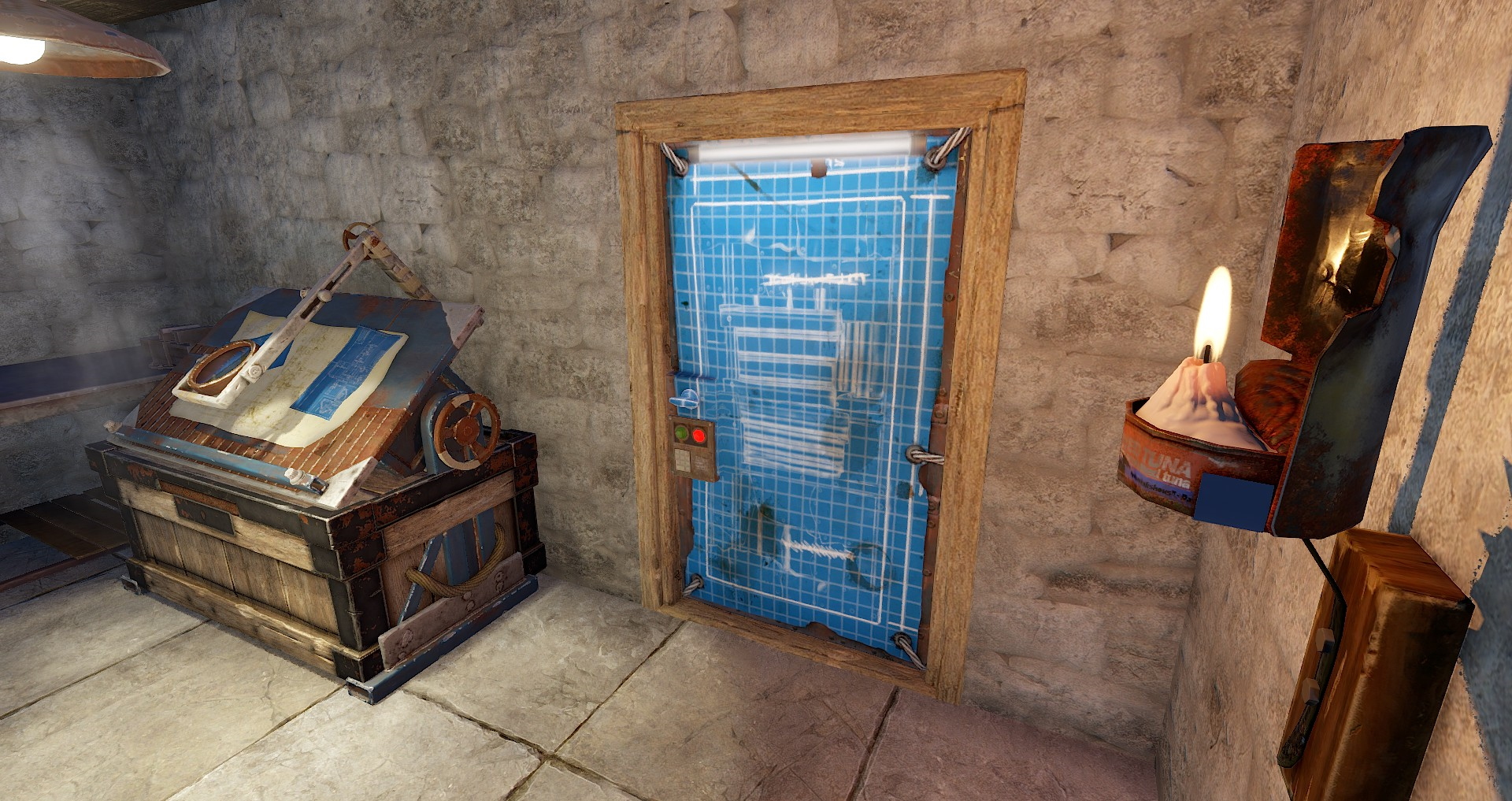 Blueprint Metal Door