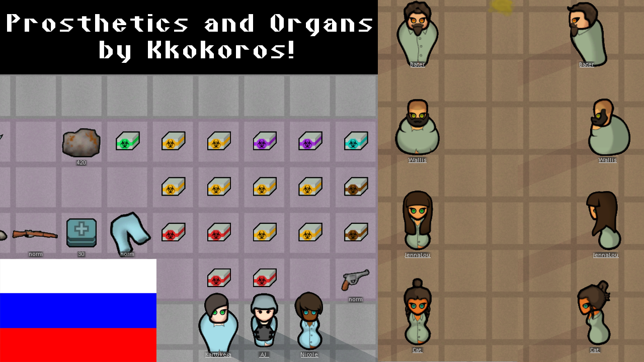 Prosthetics and Organs by Kkokoros RUS mod preview for RimWorld