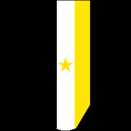 Black-White-Yellow Star Tricolor Banner