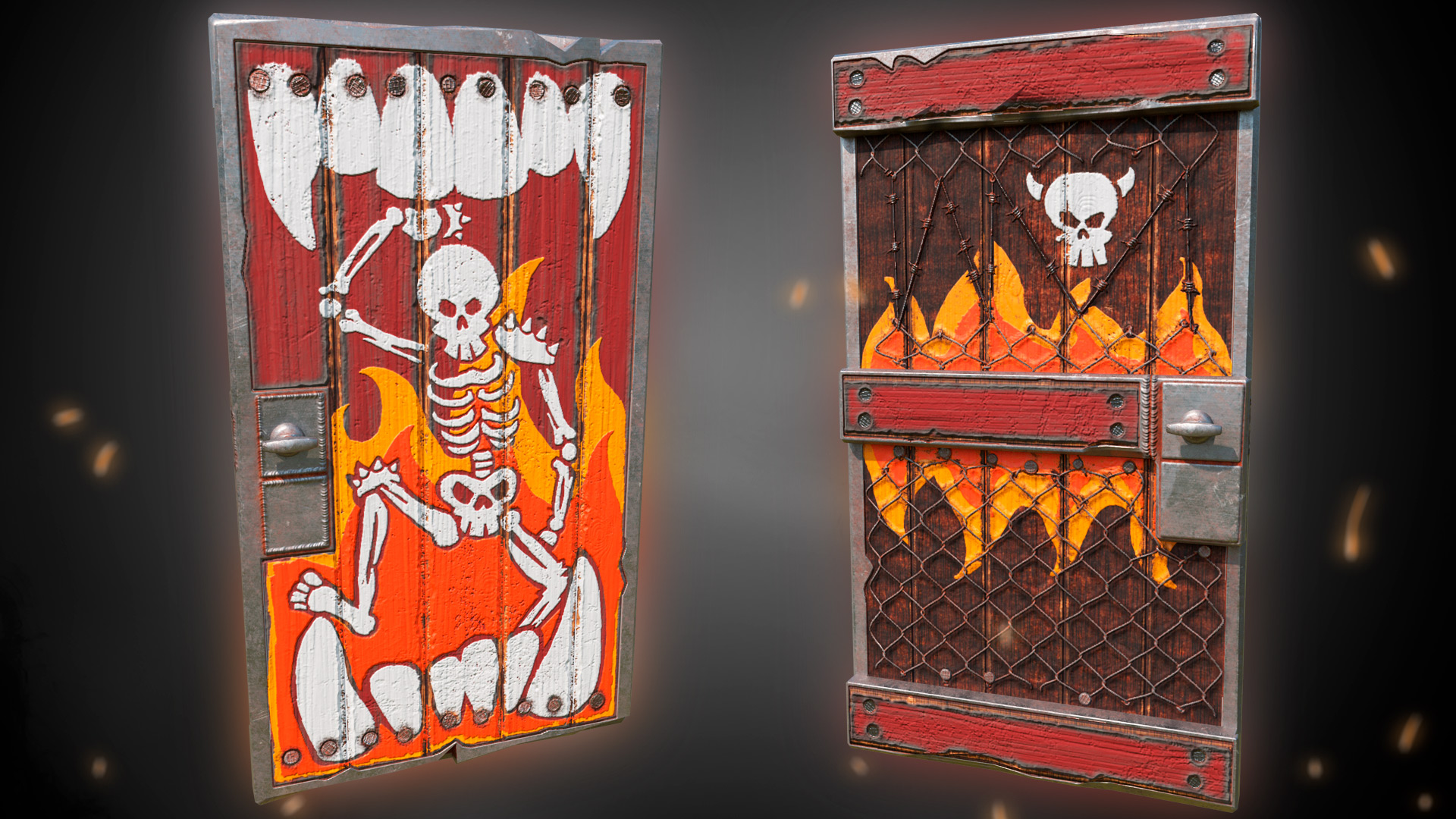 Brothers of Fire Wooden Door