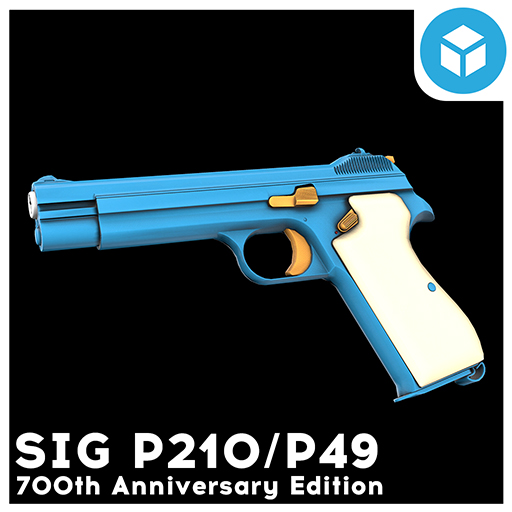 Sketchfab - SIG P210/Swiss P49, 700th Anniversary of Swiss/Helvetic Confederation Edition (Prop)