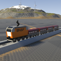Small cursed BNSF Vectron + 4 Coil Cars