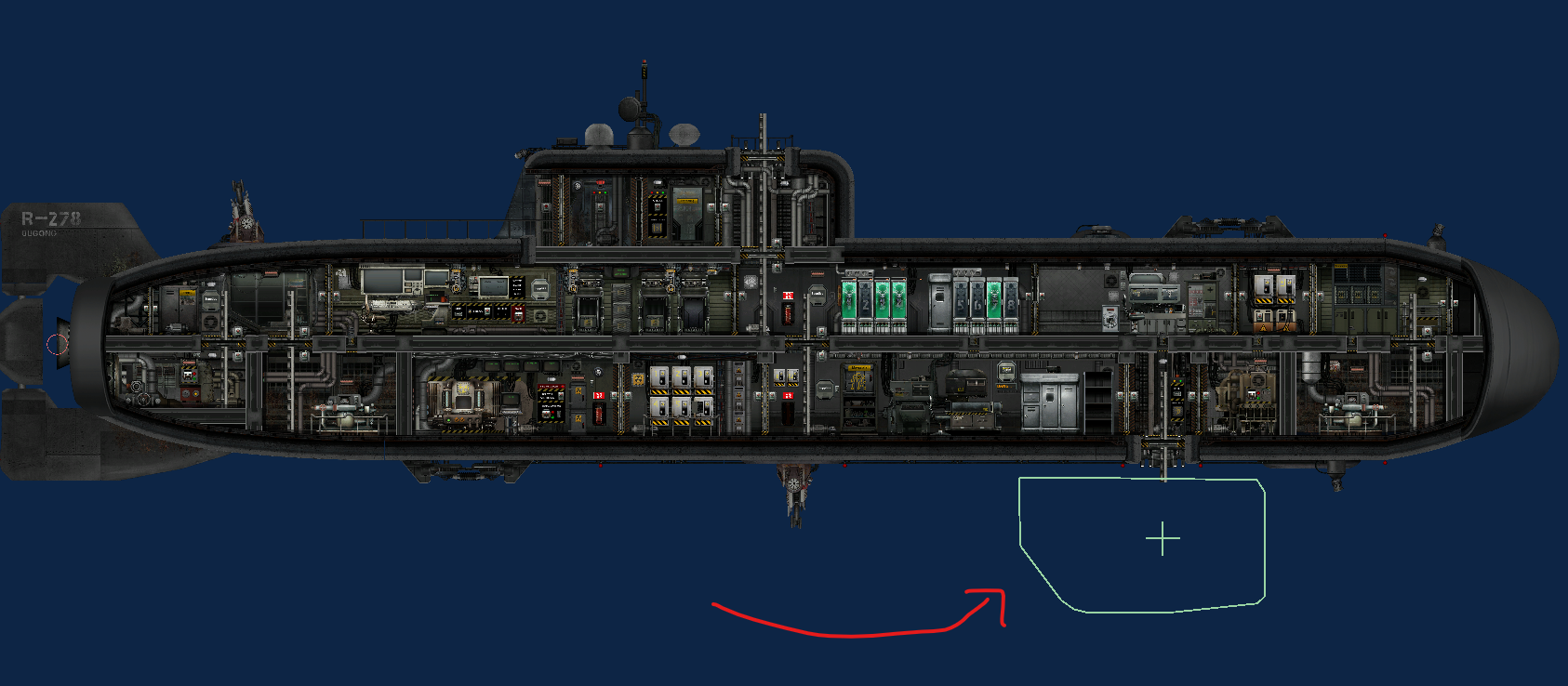 R-278 «Dugong» XLS with shuttle – Barotrauma Mod
