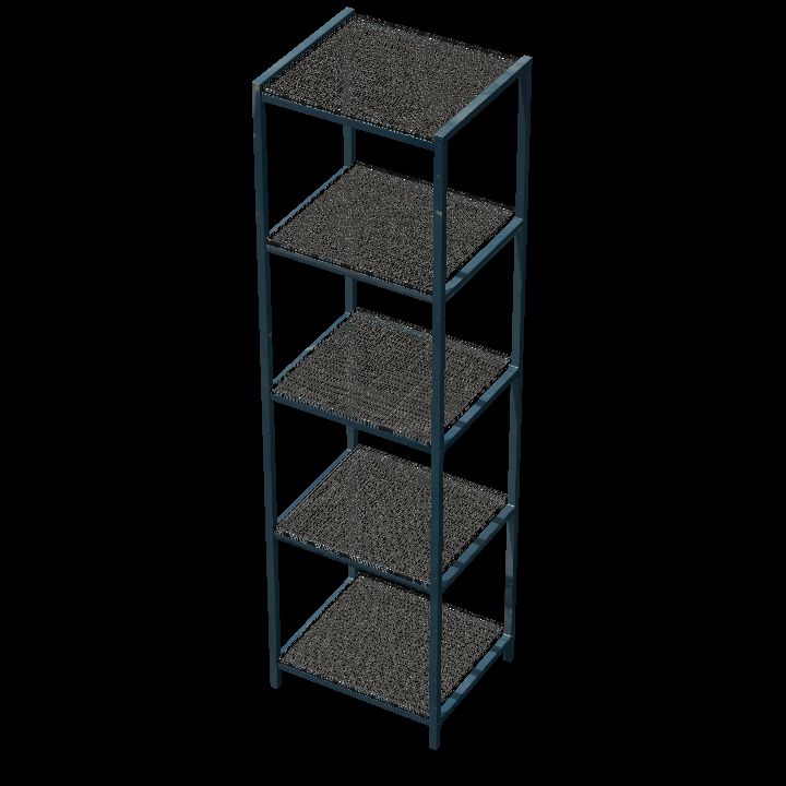 Shelves - blue metal shelf