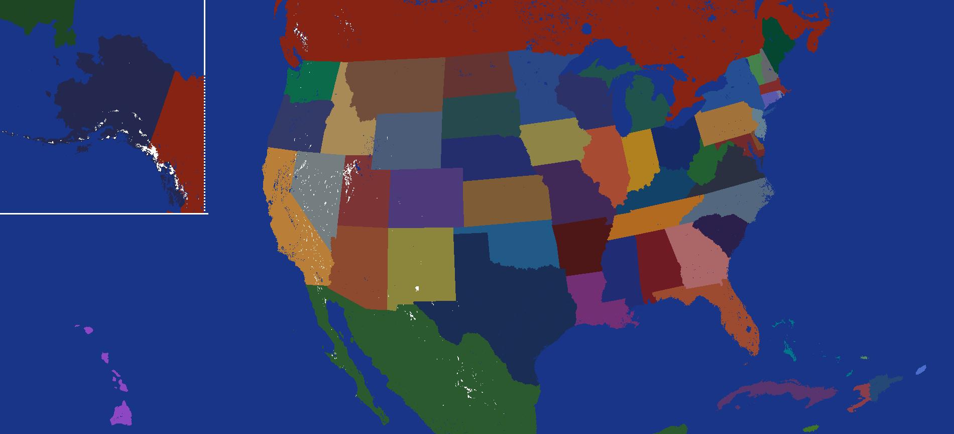United States 1900px - 50 States with Rivers - 2025
