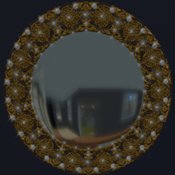 Elegant Gold and Pearl Framed Mirror
