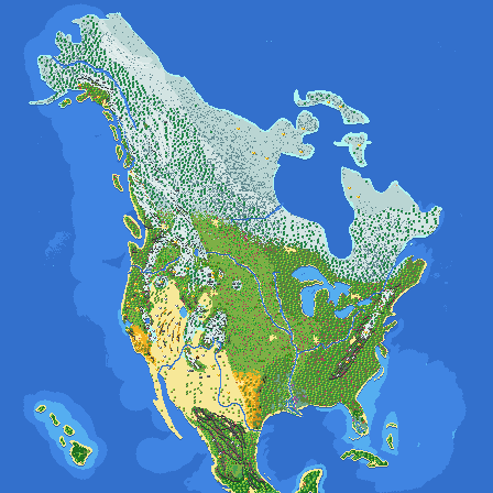Simplified North America