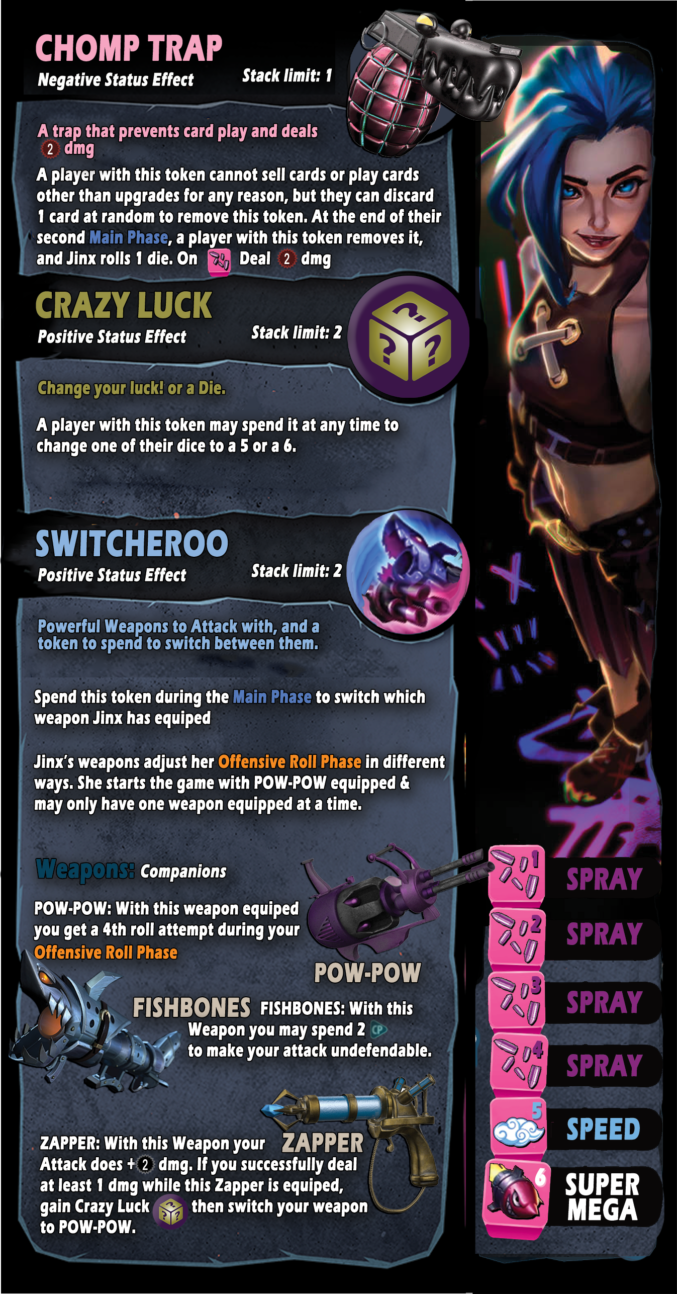 Jinx: The Loose Cannon, Dice throne homebrew: finished, print N play ready