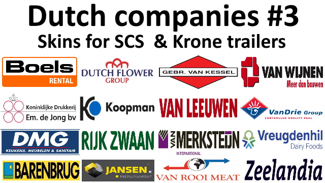 Dutch companiess #3 skins for SCS & Krone trailers