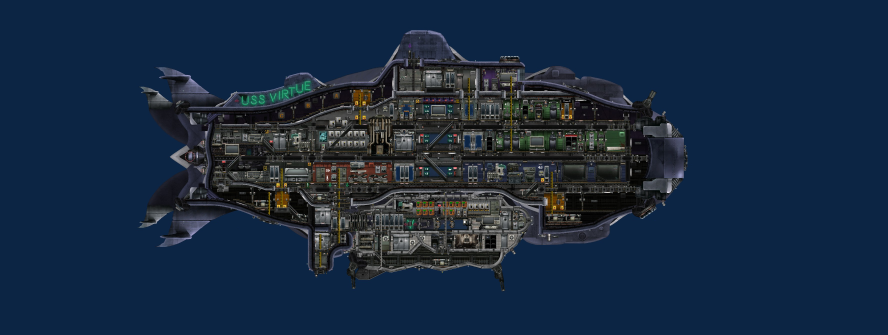 "USS Virtue" and "Tempest" mini-sub. – Barotrauma Mod