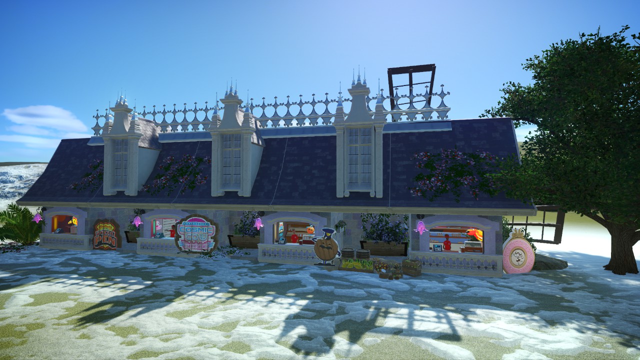 Royal Shop Strip Pizza Pen, Cosmic Cow, and Chief Beef, and Donut Shop