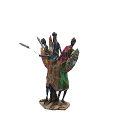 African statue of women with spears preview
