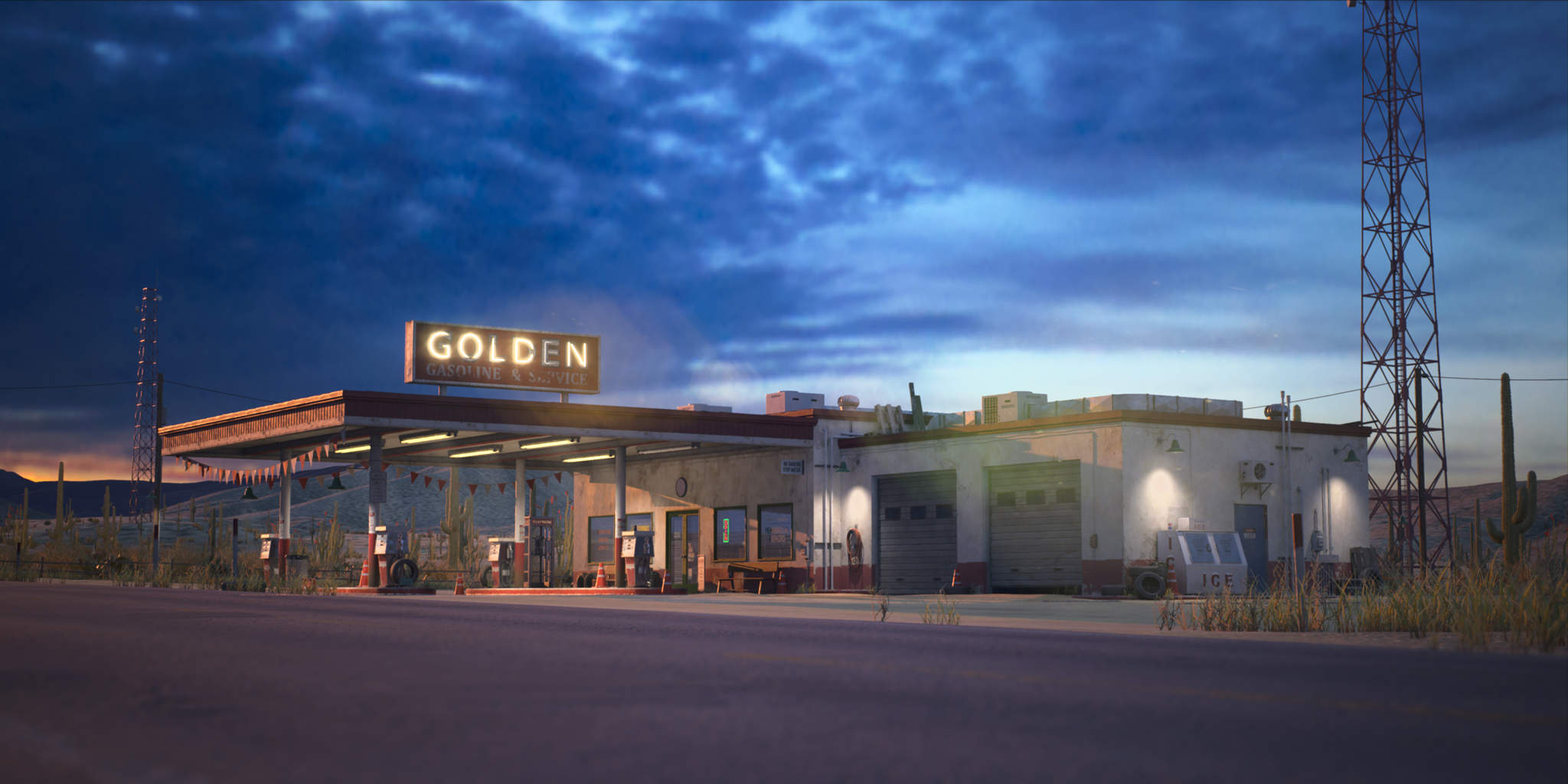 PhotoScene - Desert Gas Station