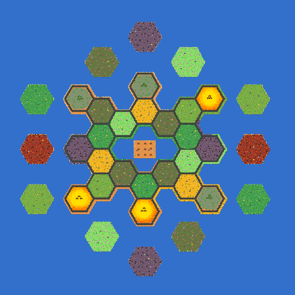Hexagons with Vegetation