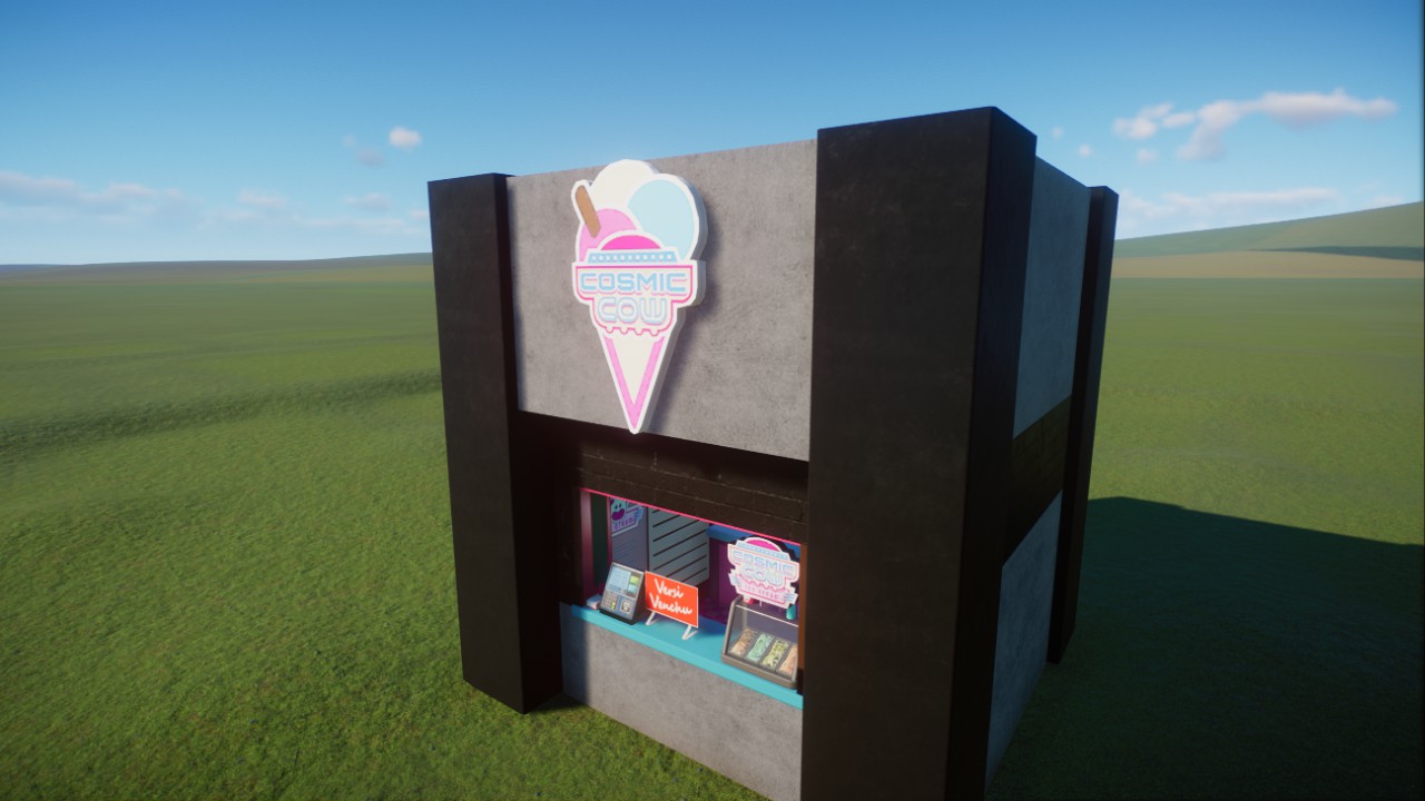 Simple Brutalist Cosmic Cow Ice Cream