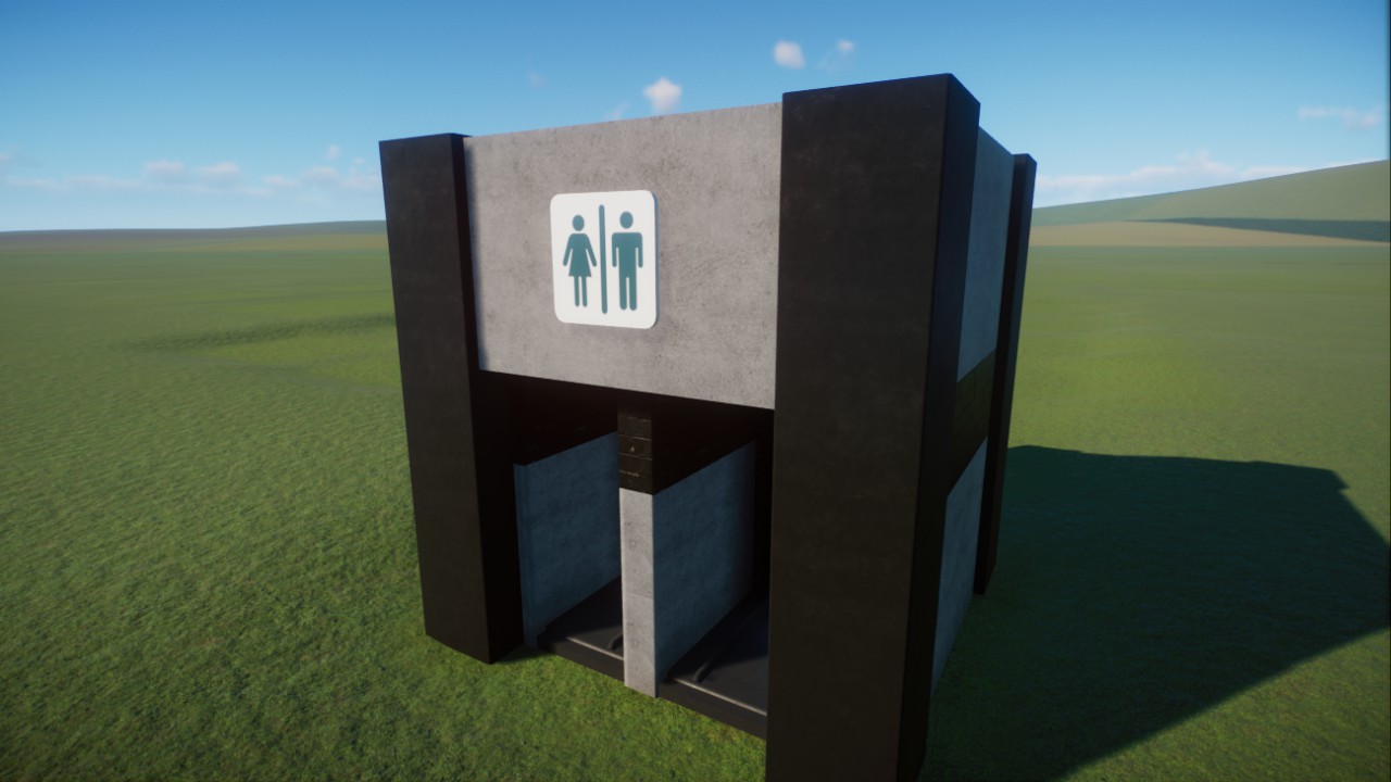 Simple Brutalist Toilets