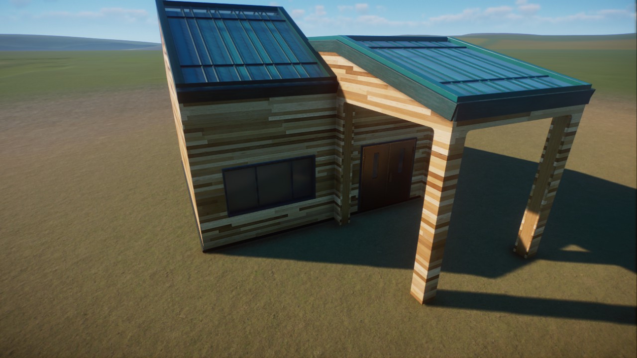 Modern Blue 2x2 Building Shell
