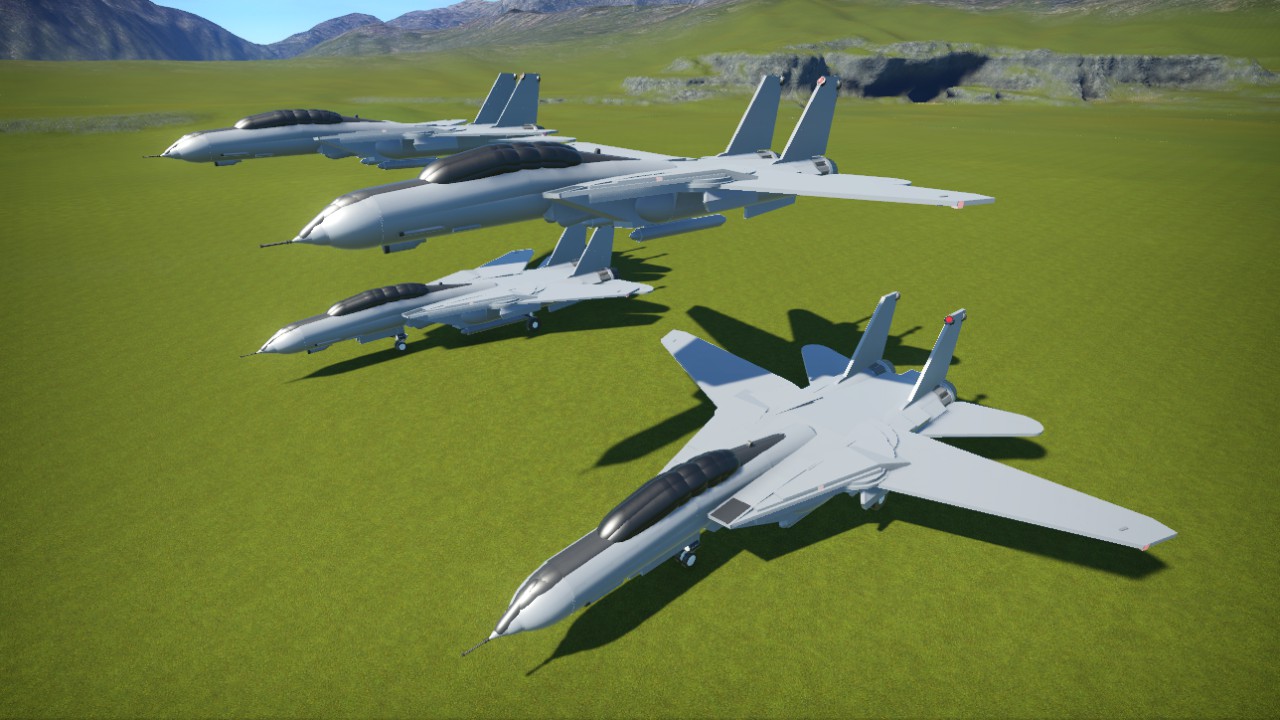 F-14D Super Tomcat (Flight/Landing & Variable-geometry wings folded/unfolded)