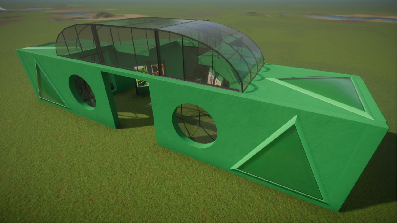 Colorful Green Exhibit Hall