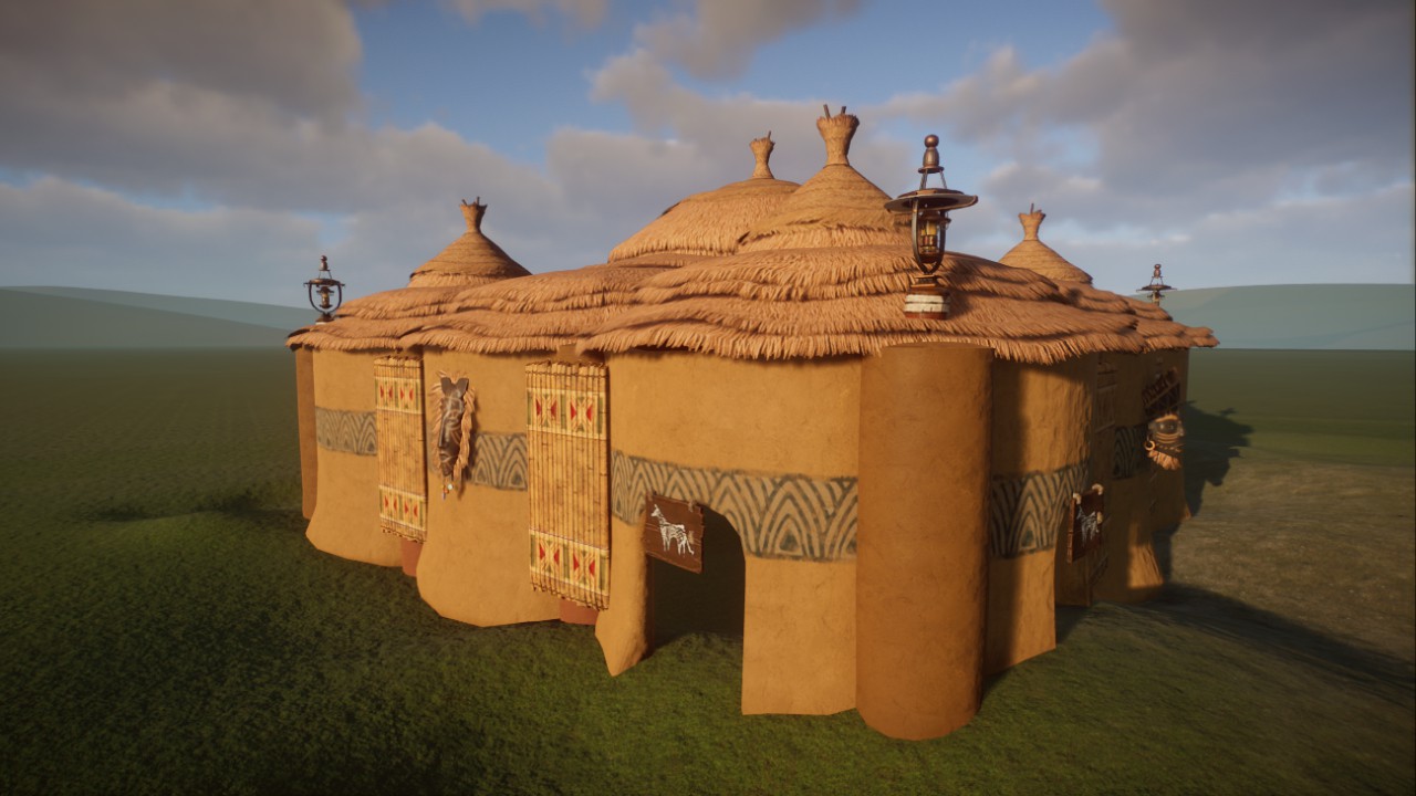 Large Decorated African Shelter