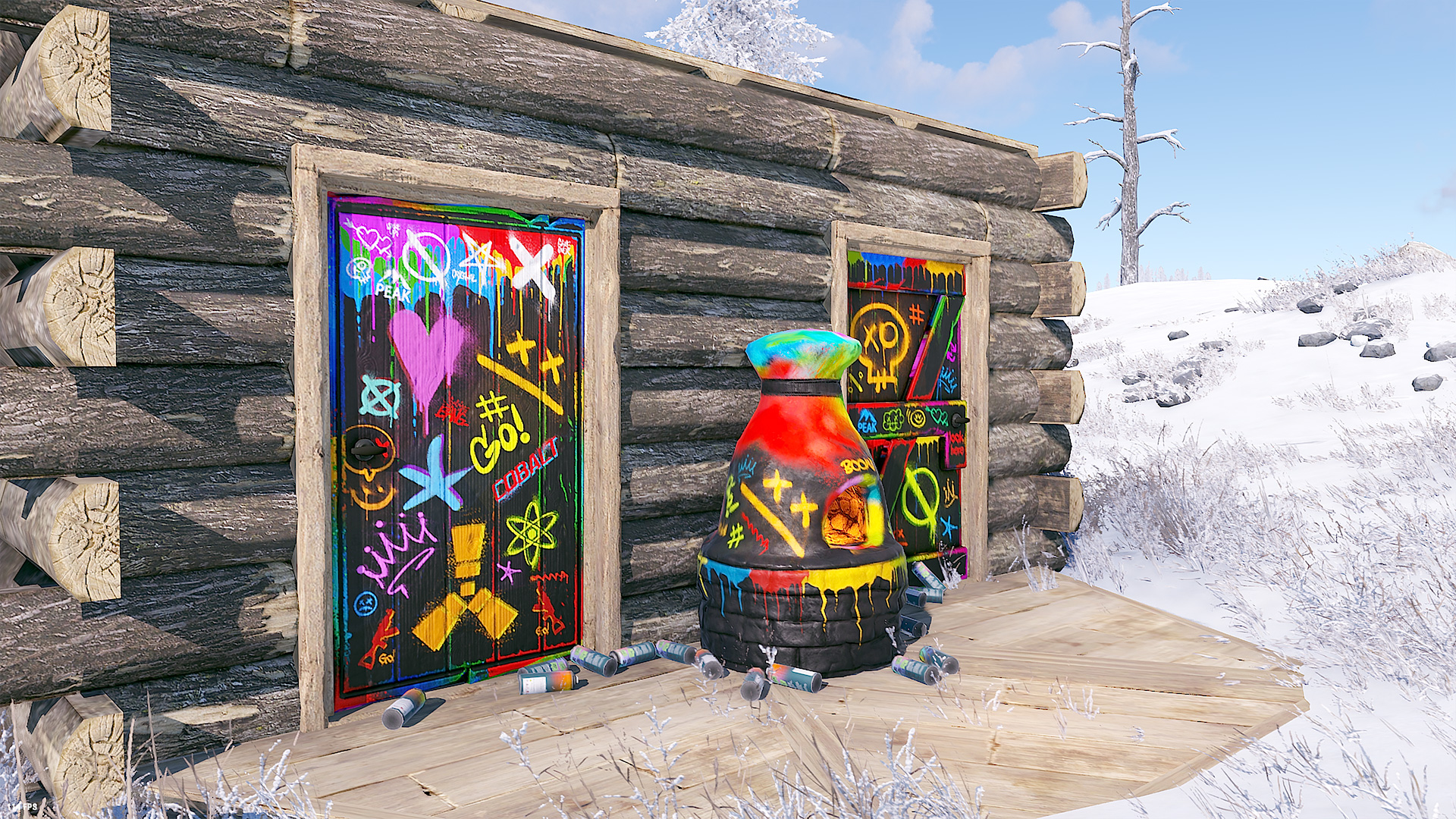 Spraycan Wooden Door