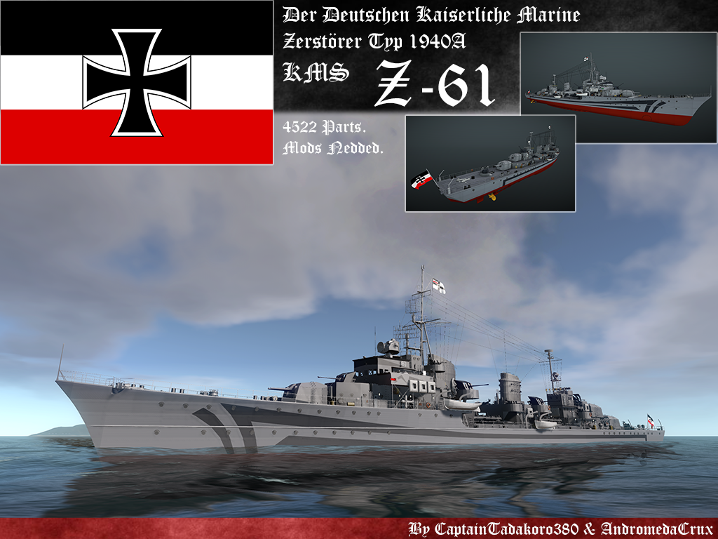 KMS Z-61 1940A型舰队驱逐舰Z61