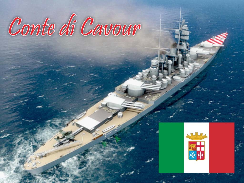 Italian Super Battleship Conte di Cavour 架空意大利战列舰“加富尔”号