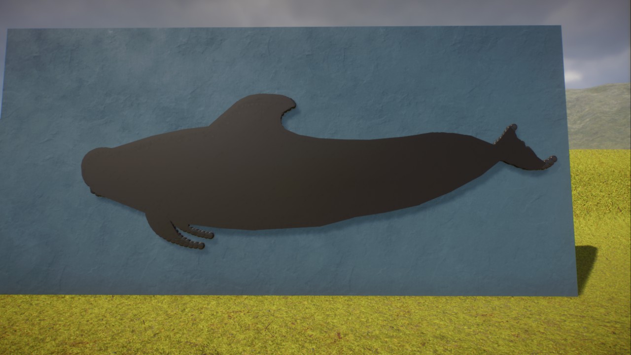 To-scale Pilot Whale wall art preview