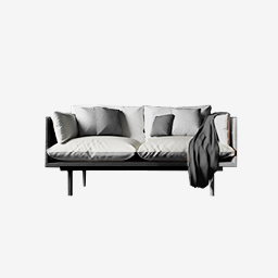 Modern Loveseat - Black - White